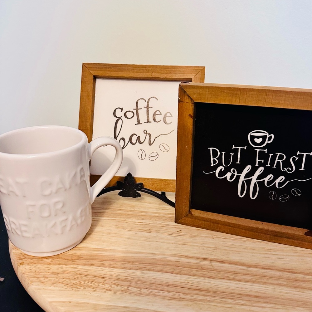 Wooden Coffee Signs Set